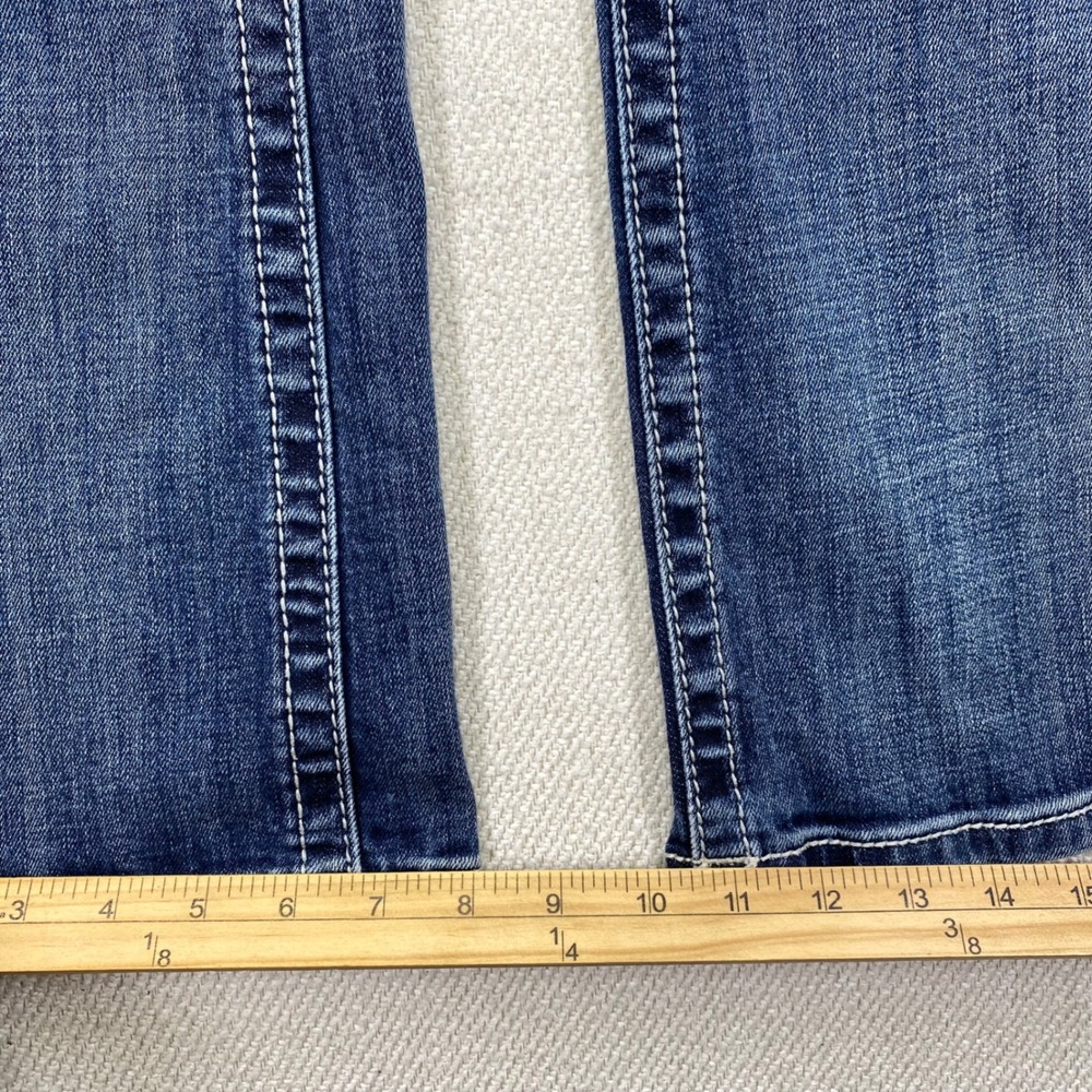 Miss Me Signature Bootcut Jeans Womens 27x 34 Medium Wash Blue Low Rise JW8168B - Picture 10 of 15